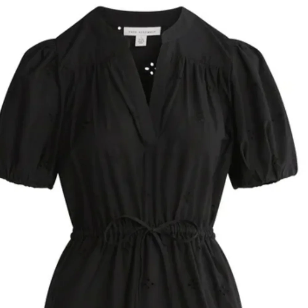 Nwt Free Assembly Cotton Eyelet Tiered Mini Dress with Puff Sleeves, Med. - Picture 3 of 8